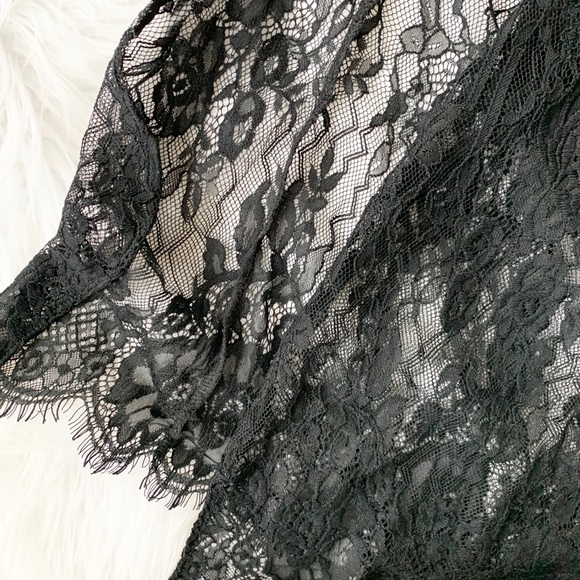 Black Lace Double High Slit Bodycon Maxi Dress - Picture 13 of 14